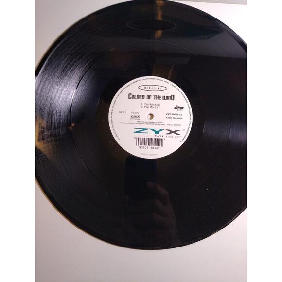 Harajuku Colors Of The Wind Vinyl 12" EP Record Germany 1995 ZYX House Music - Picture 2 of 4